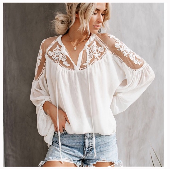 Tops - NEW Hayden White Sheer Blouse